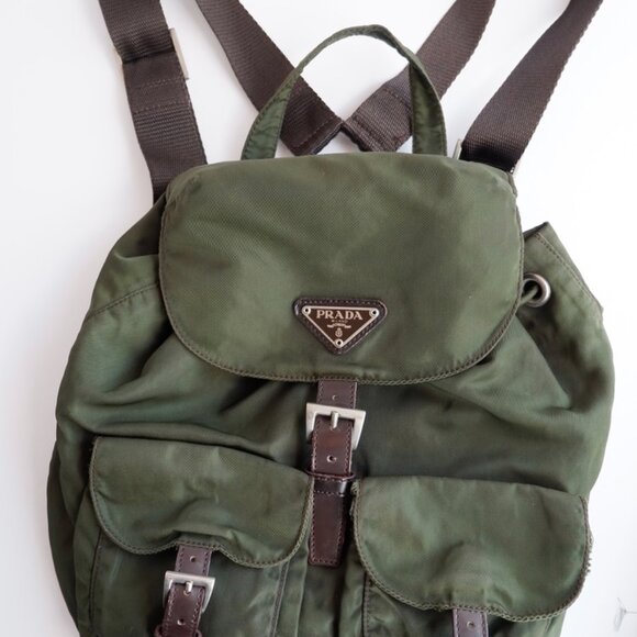 Authentic Preowned Prada Green Nylon Small Backpack - Picture 2 of 13